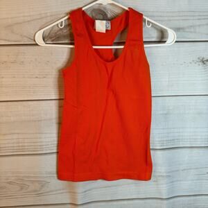 F&F Orange Ribbed Racerback Tank Top One Size